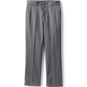COPY - Lands' End Boys Iron Knee Plain Front Chino Pants, Artic Gray, NWT